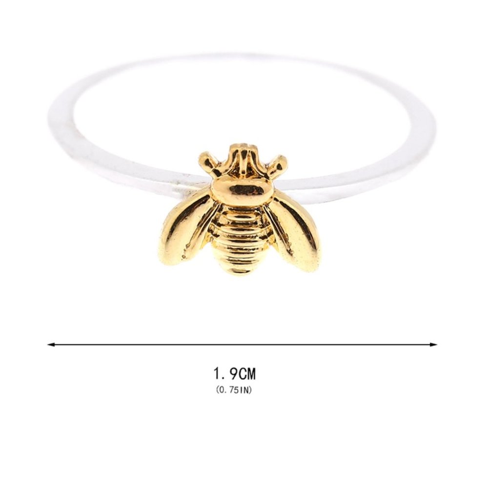 Dainty 18K Gold Honey Bee Insect Honeybee Ring - Picture 7 of 8